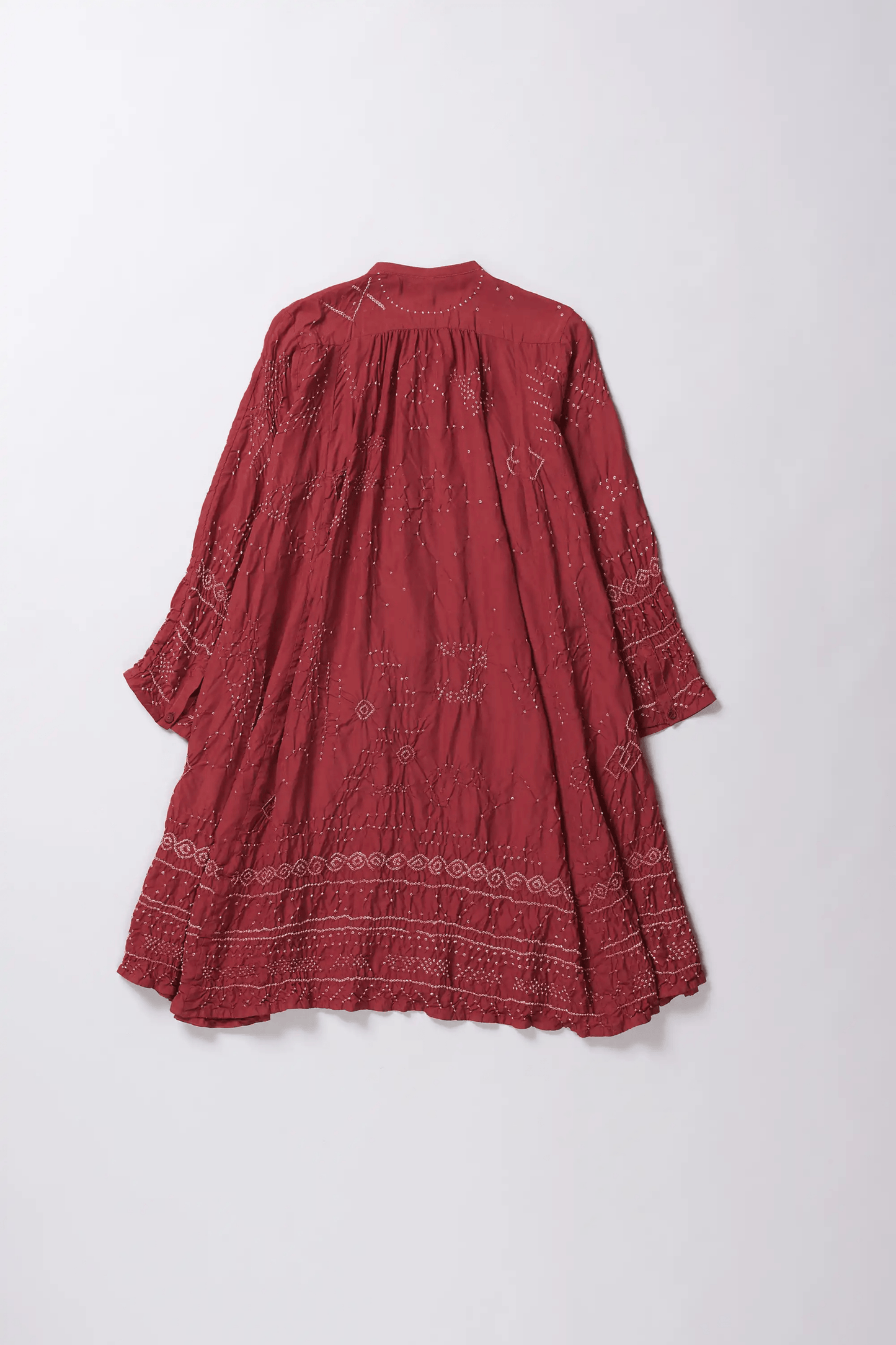 RED SILK BANDHANI DRESS