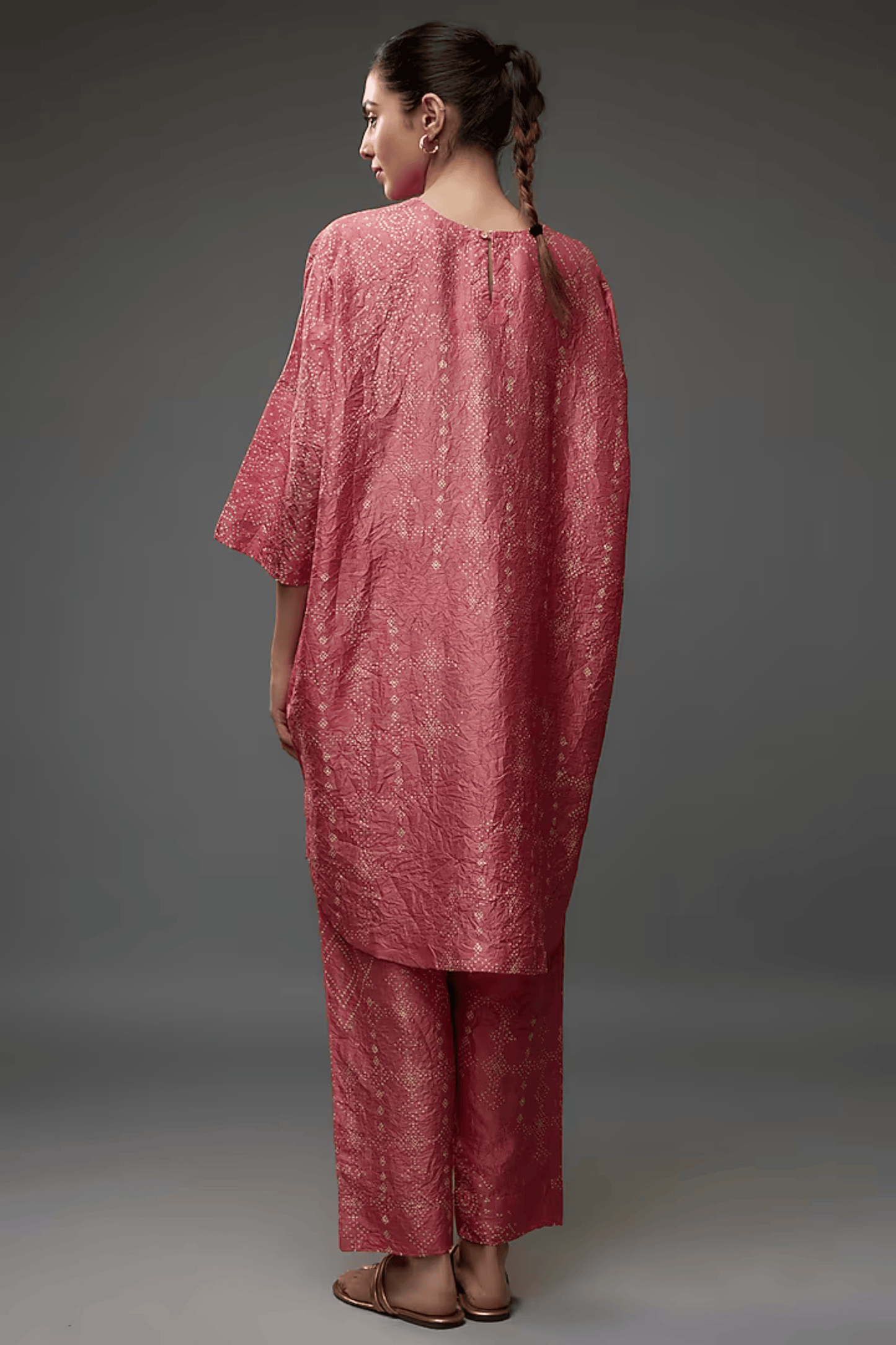 CORAL MULBERRY SILK PRINTED CO-ORD SET