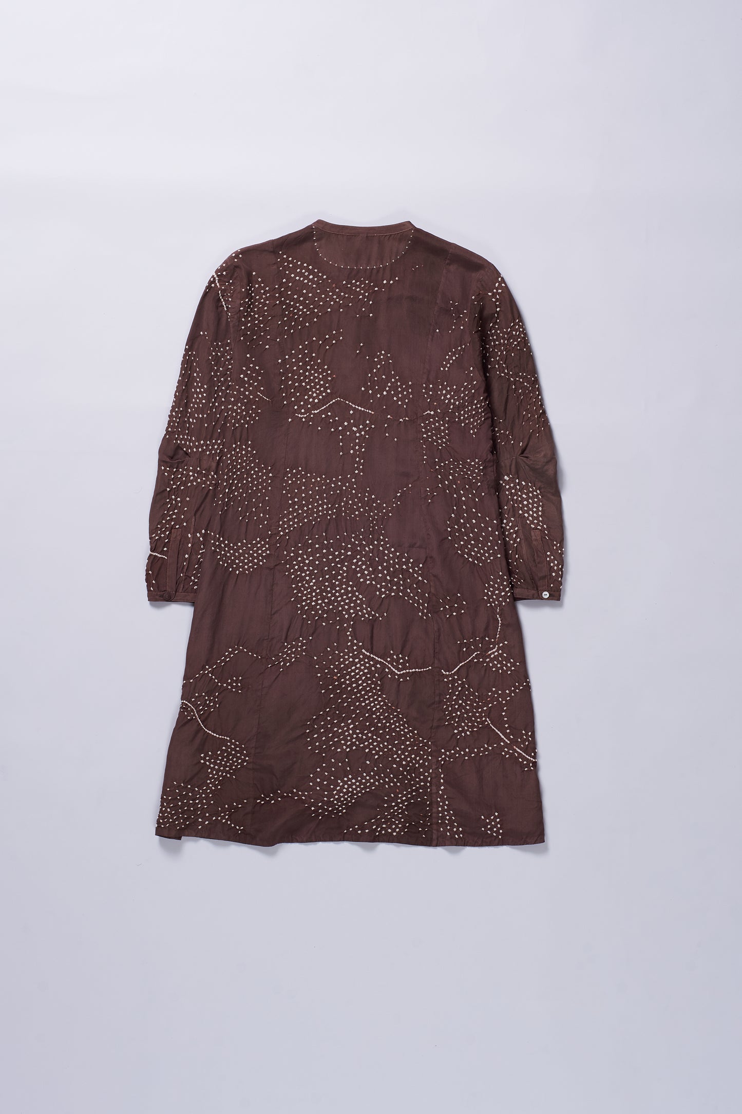 BROWN SILK BANDHANI DRESS