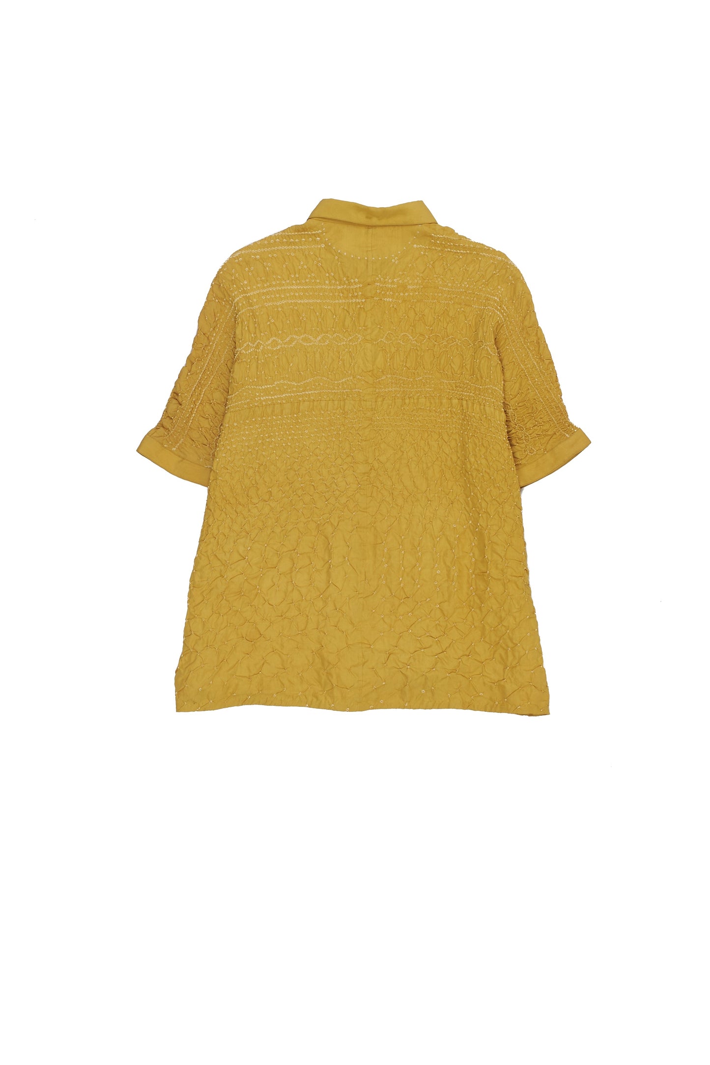 YELLOW SILK BANDHANI SHIRT