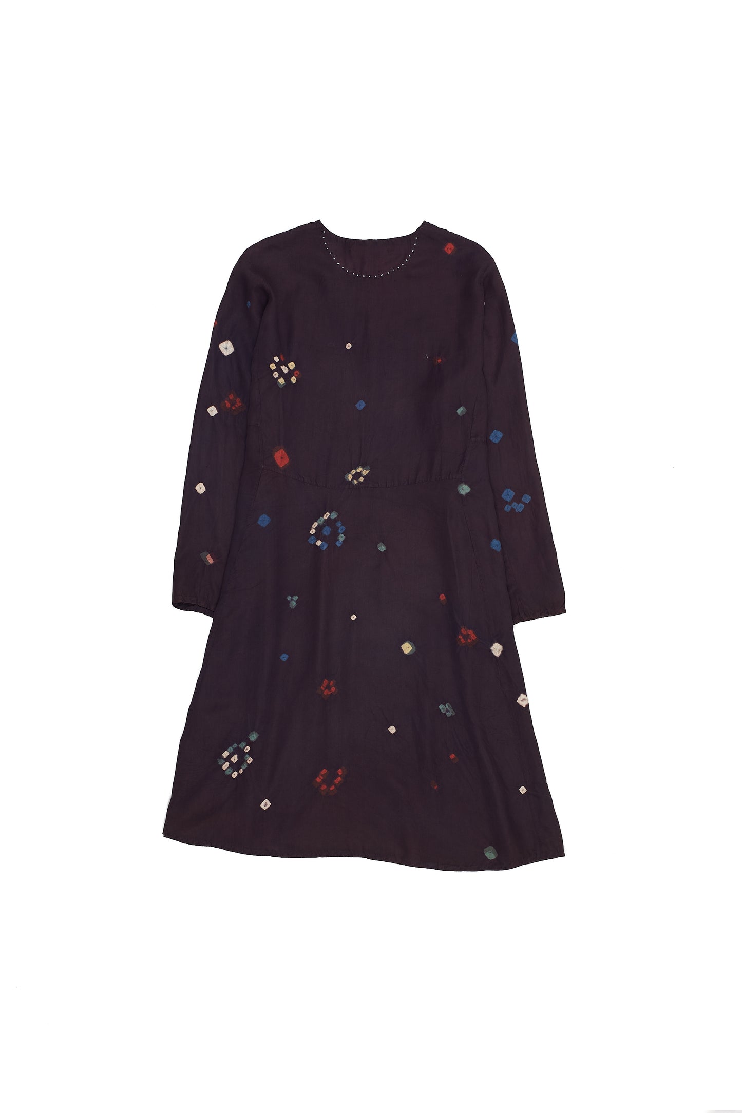 COLORFUL BANDHANI SILK DRESS