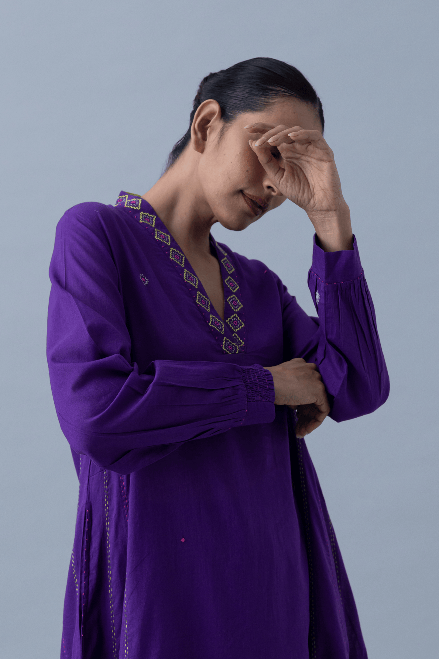 KATHA PURPLE KURTA