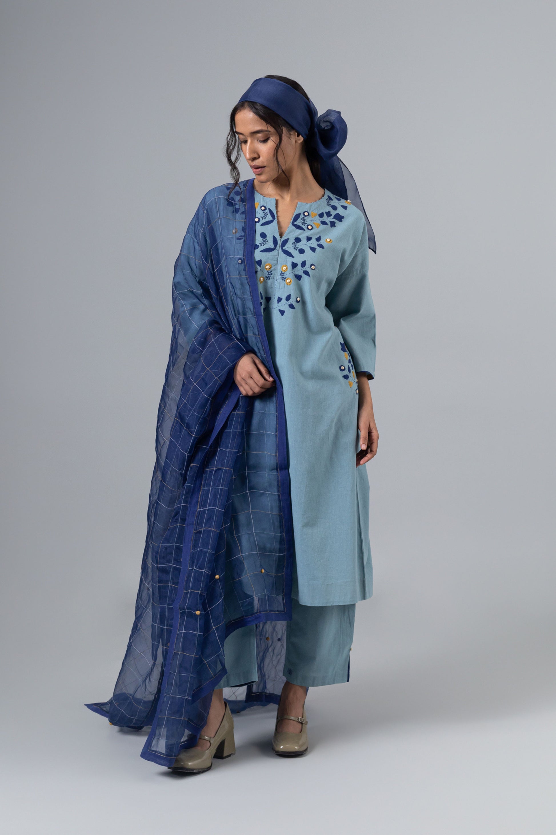 SERGI DARK BLUE DUPATTA