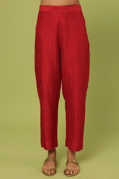 RED MULBERRY SILK KURTA SET