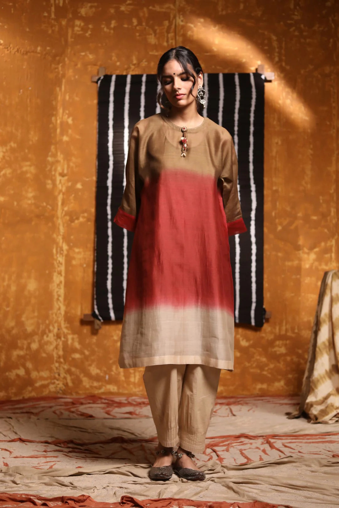 TRI COLOR OMBRE KIMONO WITH PANTS