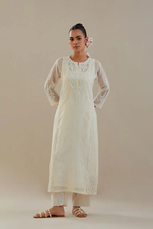 SHWET KURTA SET