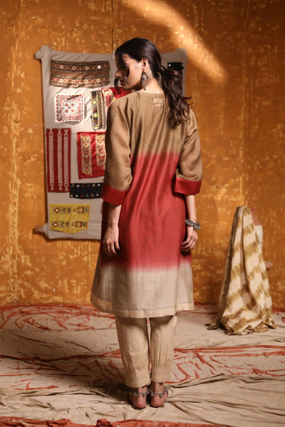 TRI COLOR OMBRE KIMONO WITH PANTS