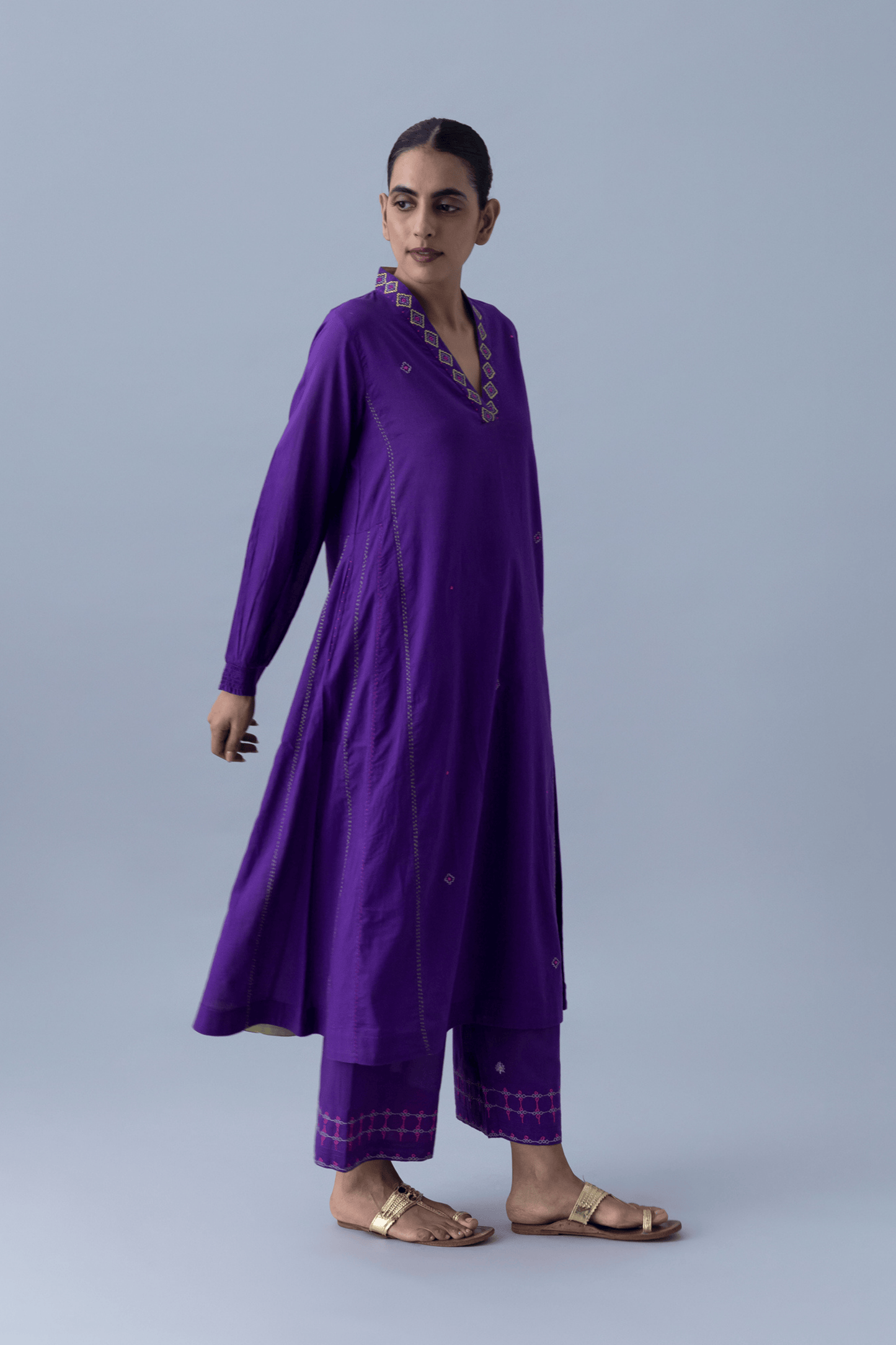 KATHA PURPLE KURTA