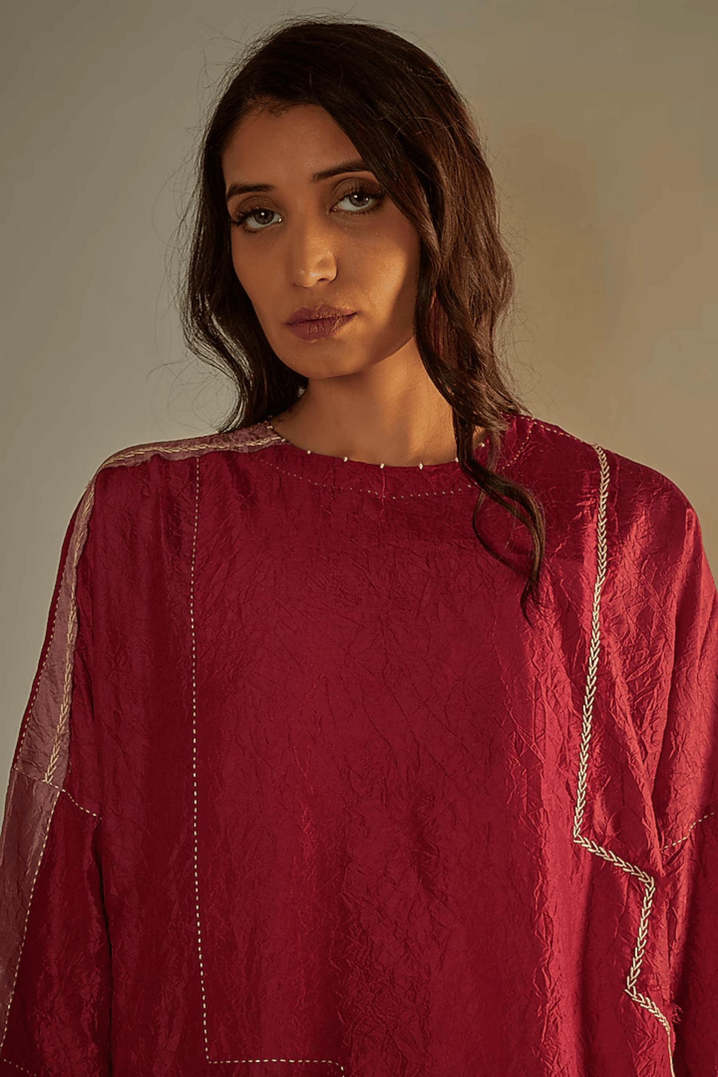 RED MULBERRY SILK CO-ORD SET