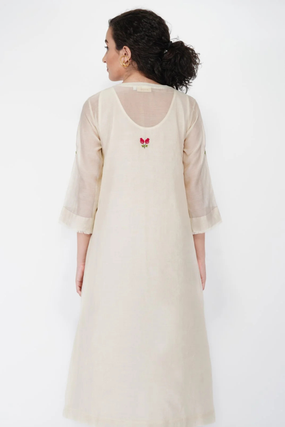 SAAWAN IVORY HAND EMBROIDERY FLORAL EMBROIDERY