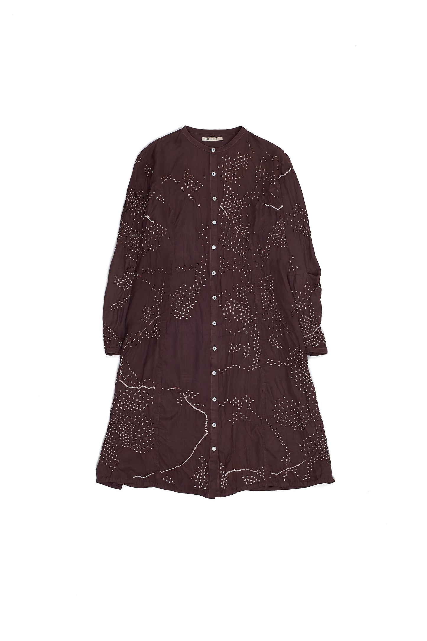 BROWN SILK BANDHANI DRESS