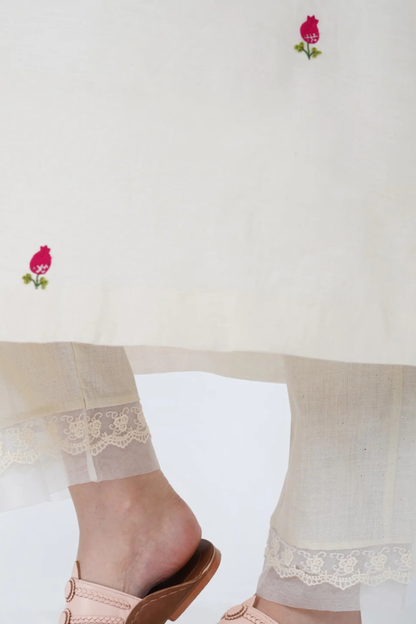 SAAWAN IVORY HAND EMBROIDERY FLORAL EMBROIDERY