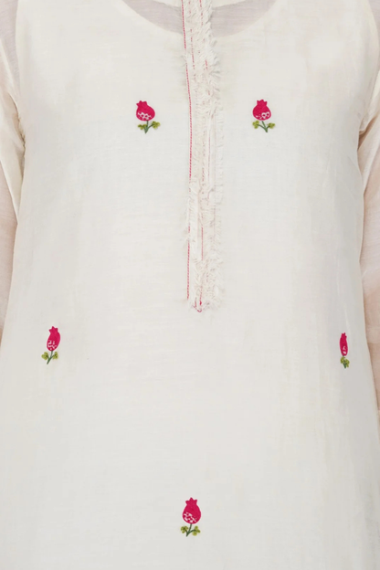 SAAWAN IVORY HAND EMBROIDERY FLORAL EMBROIDERY
