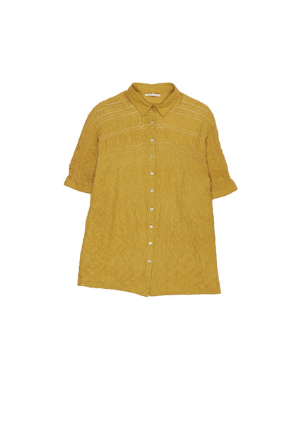 YELLOW SILK BANDHANI SHIRT