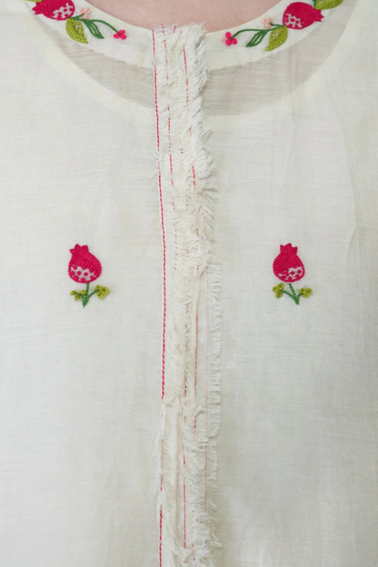 SAAWAN IVORY HAND EMBROIDERY FLORAL EMBROIDERY