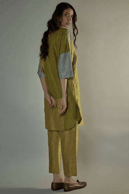 LEBU MULBERRY SILK EMBROIDERED CO-ORD SET