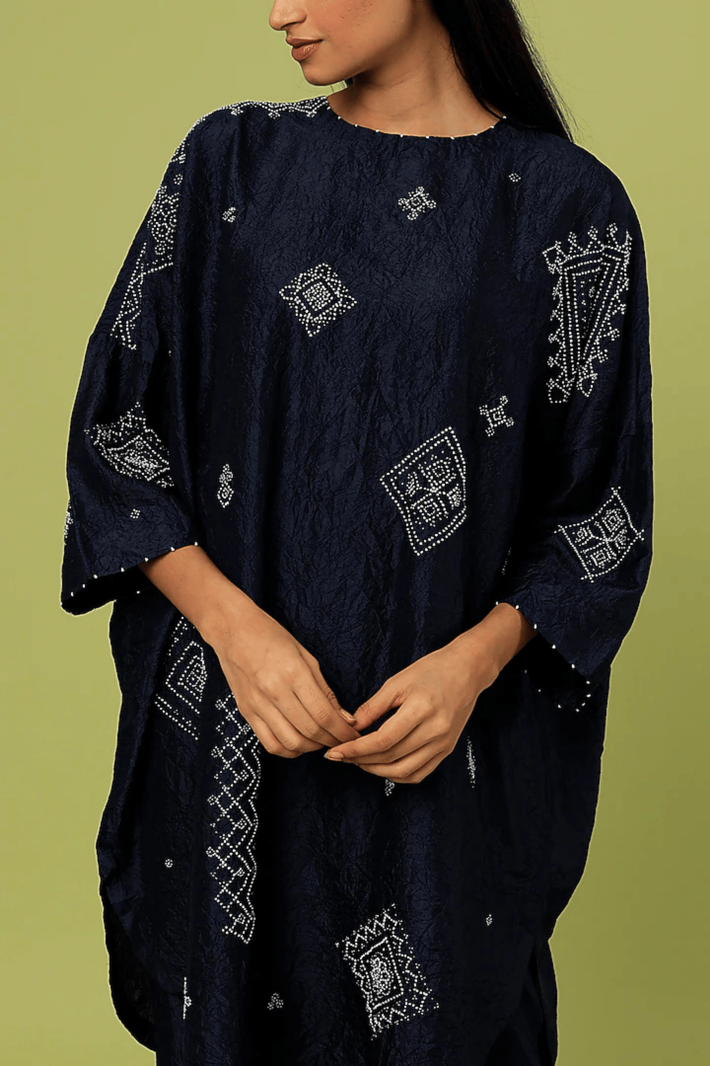 MIDNIGHT BLUE MULBERRY SILK KURTA SET