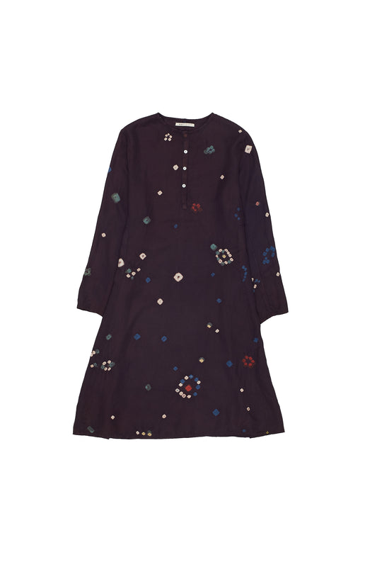 COLORFUL BANDHANI SILK DRESS