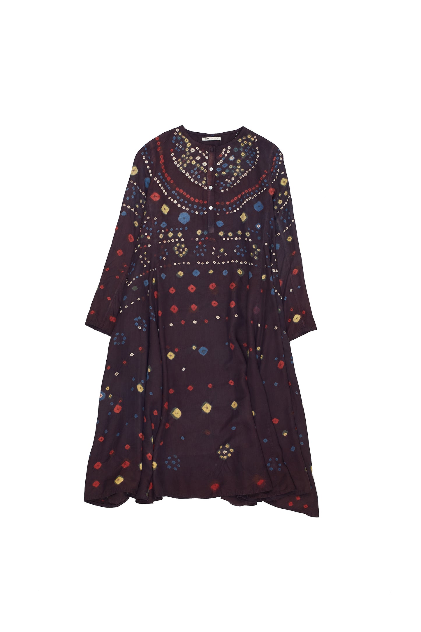 MULTI COLOR BANDHANI SILK DRESS