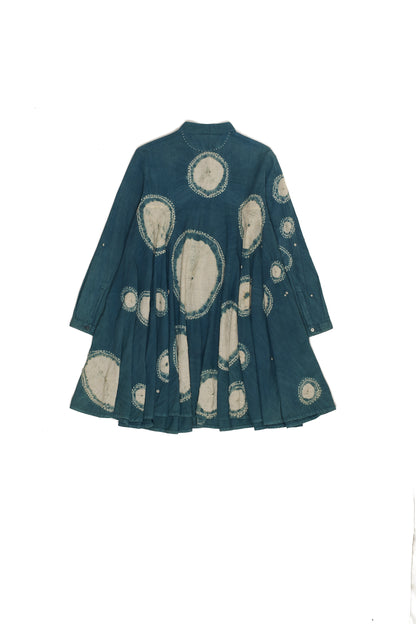 BOTTLE GREEN BANDHANI DRESS