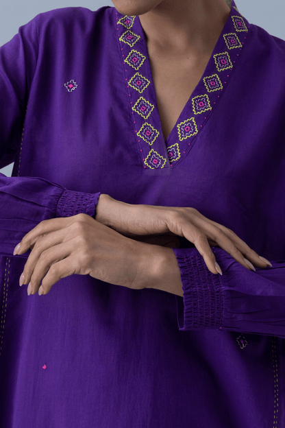 KATHA PURPLE KURTA