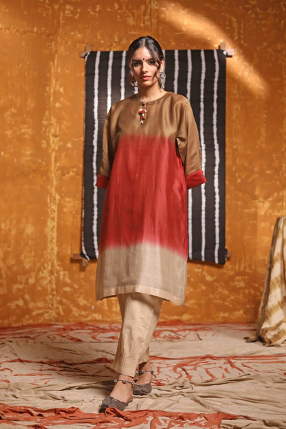 TRI COLOR OMBRE KIMONO WITH PANTS