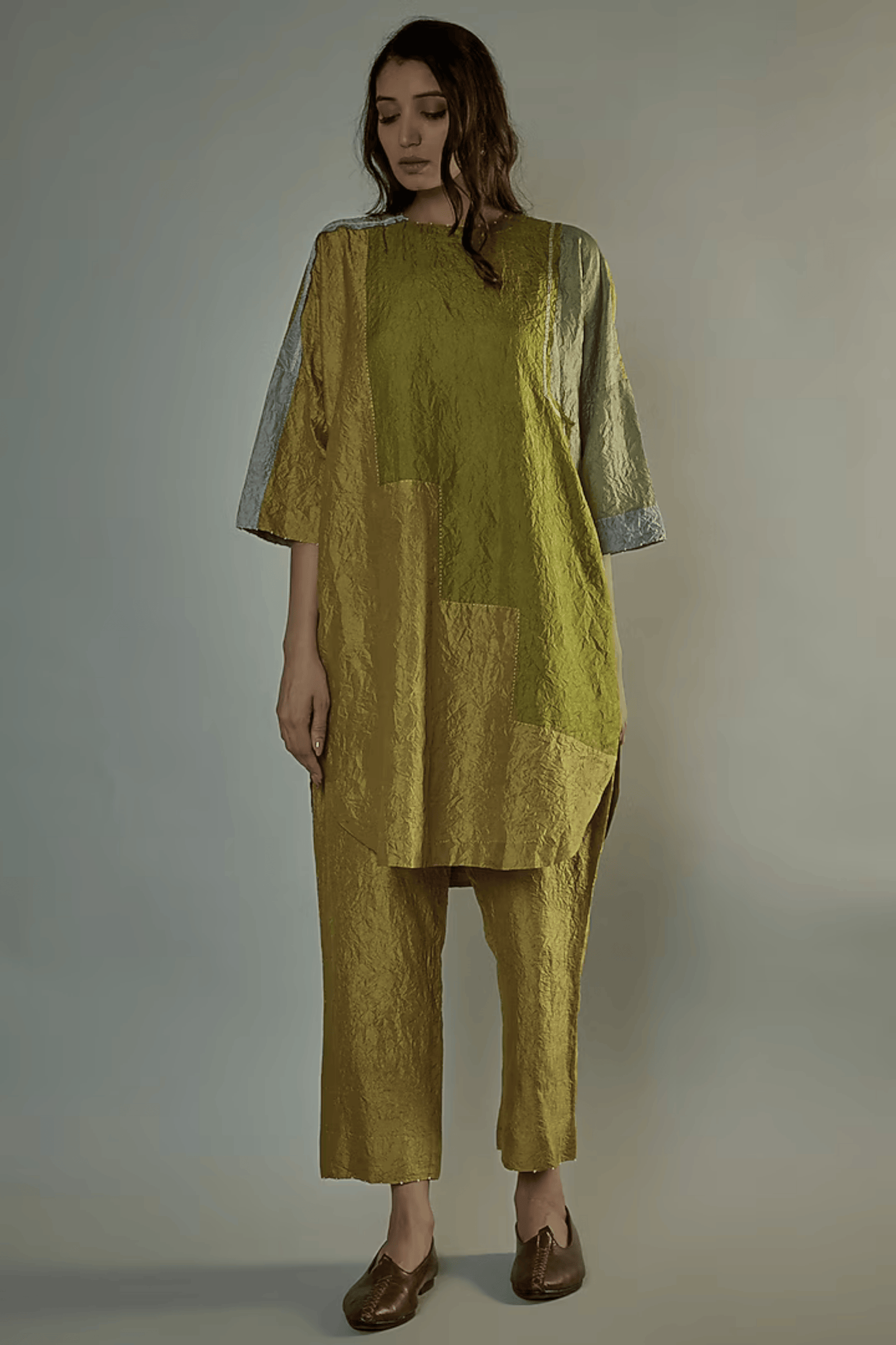 LEBU MULBERRY SILK EMBROIDERED CO-ORD SET