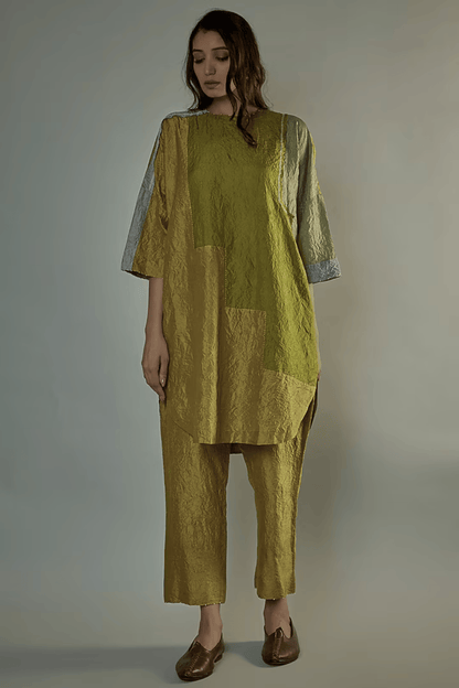 LEBU MULBERRY SILK EMBROIDERED CO-ORD SET
