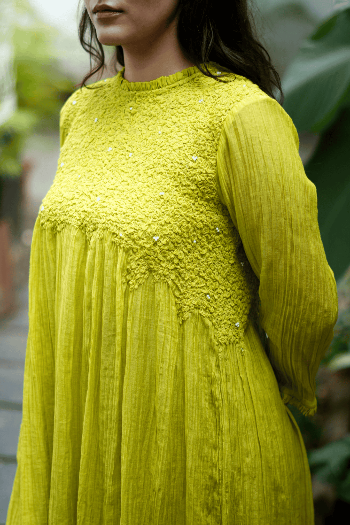 PEELA MUL CHANDERI SET